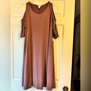 BP peekaboo short sleeve A line dress; pullover, sz L